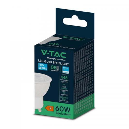 V-TAC - LED Крушка SAMSUNG Чип 6 W GU10 110° 3000K  SKU: 21192 VT-247
