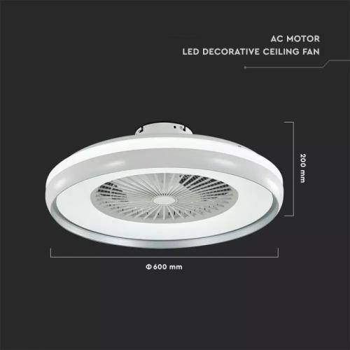 V-TAC - 50W LED Вентилатор Дистанционно 3 в 1 AC Мотор Сив Ринг SKU: 7935 VT-5022