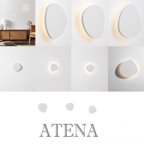 NOVA LUCE - Аплик  Д:15, В:3.5 см.    9030737   ATENA ⚡ LED 6W ⚡ 364Lm ⚡ 3000K ⚡ 230V ⚡ IP20 ✴ Пясъчно бял