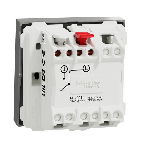 SCHNEIDER ELECTRIC - NU320130 Eднополюсен ключ сх.1 двумодулен алуминий New Unica 