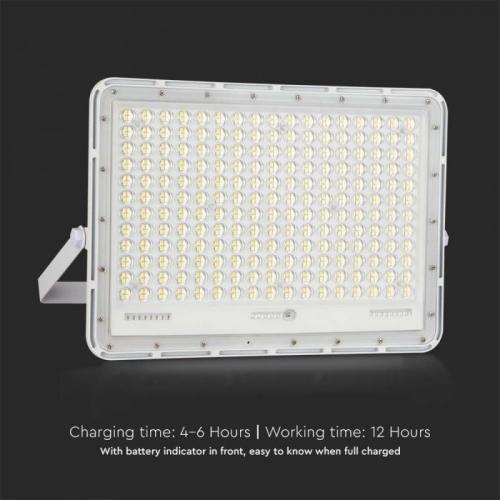 V-TAC - 30W LED Соларен Прожектор 6400K Сменяема Батерия Бяло Тяло SKU: 7847