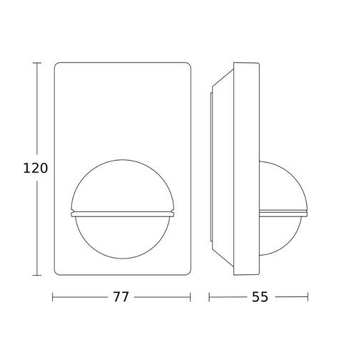 STEINEL - PIR motion sensor, for surface mounting on wall, 180°, range 12m @ h=2m, IP54, IS 180-2, Black  SL603113