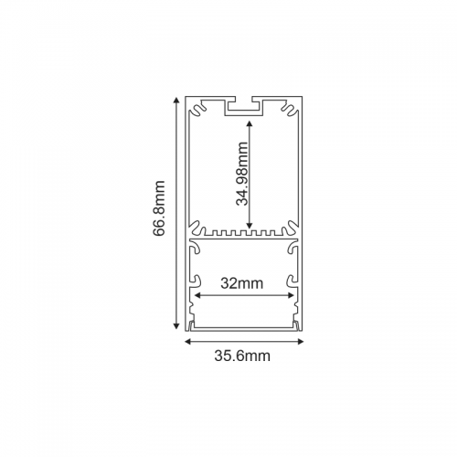 ACA LIGHTING - NERI ALUMINUM PROFILE WITH OPAL COVER 3m/pc  P210U