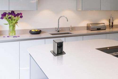 DIGITEL - Power outlet for surface mounitng Inox Black, 2xShuko POP UP