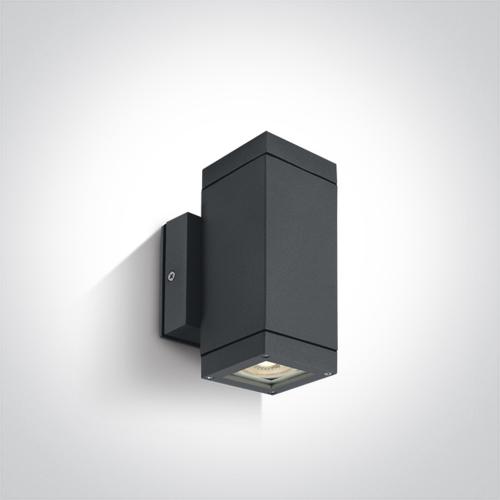 ONE LIGHT - Аплик двоен фасаден квадрат IP54 антрацит 67130A/AN