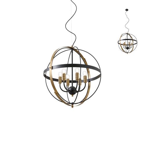 INCANTI - Пендел  SIDERIA P6 06 12 SU 6X40W E14 BLACK/ANTIQUE BRASS
