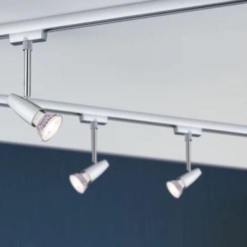 PAULMANN - 95459 URail rail spot Barelli basic set ✴GU10 max. 3x10W ◼ dimmable ~230V ✴chrome matt/chrome