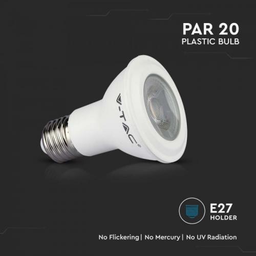 V-TAC - LED Bulb SAMSUNG Chip 5.8W E27 PAR20 Plastic 6500K SKU: 21149