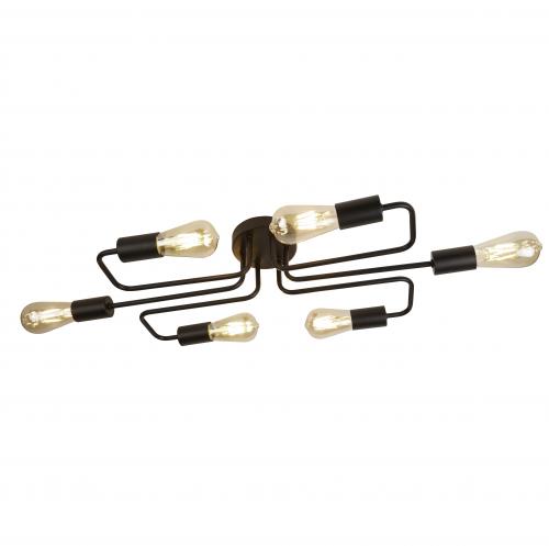 SEARCHLIGHT -  9926-6BK Circuit 6lt Ceiling Flush, Matt Black 