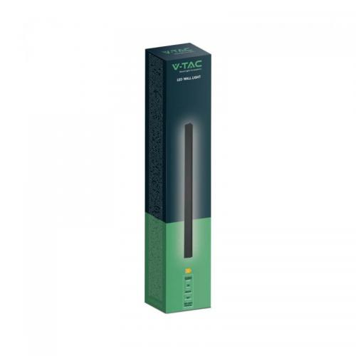 V-TAC - 10W LED Линейна Фасадна Лампа 510x60x50мм 3000K Антрацит IP65 SKU: 10429