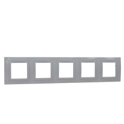SCHNEIDER ELECTRIC - MGU2.010.18 Unica Basic - cover frame - 5 gang - white/white