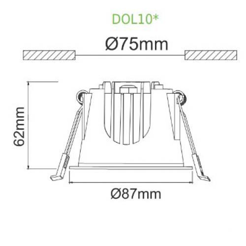 ACA LIGHTING - LED Луна за вграждане 10W 3000K 1050lm 40O Ra80 230V 50000hrs DOL1030