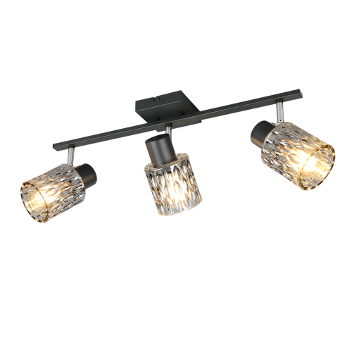 TRIO - Спот JACK R86423032 3x E27 · max. 10W метал черен / стъкло опушено