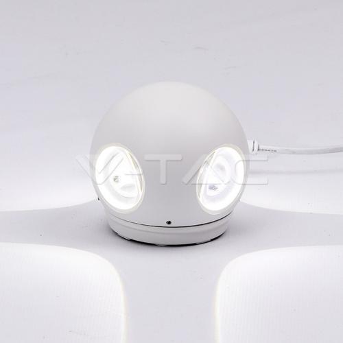 V-TAC - 4W Стенна Лампа Бяло Тяло Кръг 4000К IP65 SKU:8552