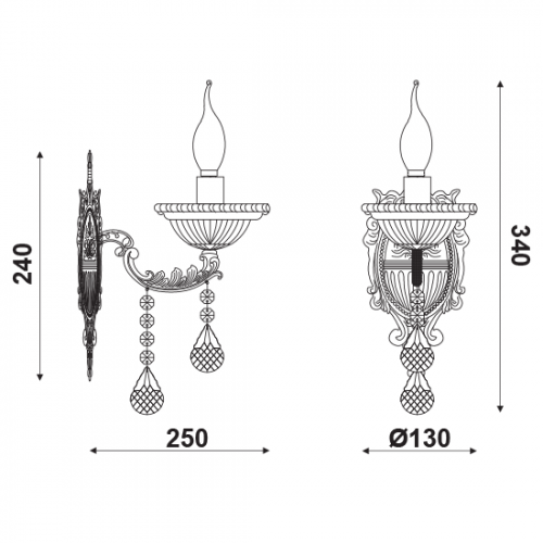 ACA LIGHTING -   Elegant  EG166491WBR