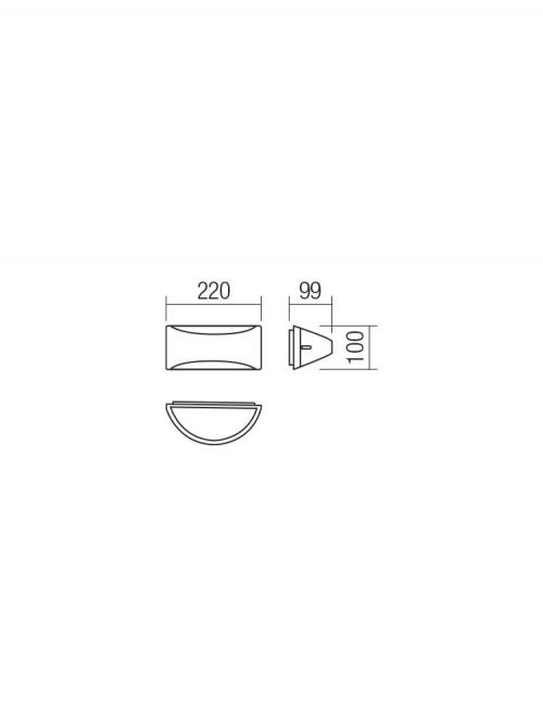 SMARTER - wall luminaire   SCUDO  90190  LED, 10W; 15 pcs x 0,66W, 2835 SMD LED, 1160LM, 3000K, IP54