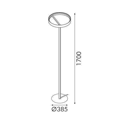 ACA LIGHTING - CNF43GDIM ROLLIE-FLOOR LAMP PAINTING GOLD ALUMINIUM LED SMD 43W DIMMABLE 2700K 2150LM IP20 385X1700MM