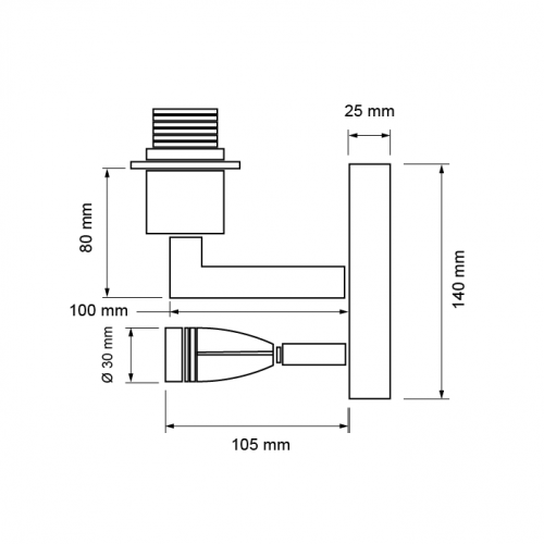 ULTRALUX - OTSPLSN - Wall lighting fixture with moveable LED lamp, satin nickel