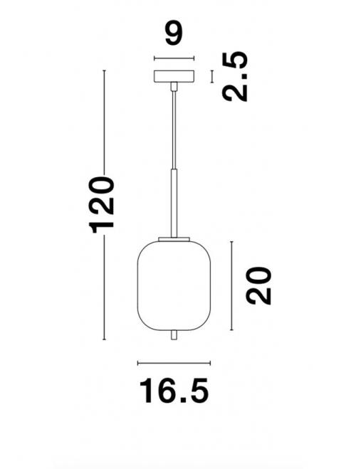 NOVA LUCE - pendant luminaire   LATO 9624065 LED E14 1x5 W, IP20 Bulb Excluded D: 16.5 H1: 20 H2: 120 cm