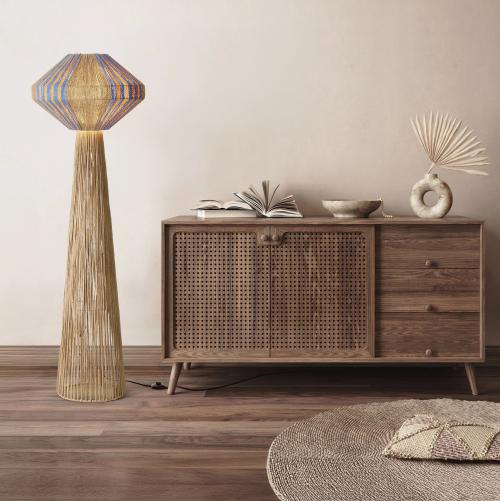 NOVA LUCE - Лампион  Ø50, В:152 см.   9586616   ABBY ⚡ LED E27 ⚡ 1х12W ⚡ 100–240V ⚡ IP20 ✴ Бежов/Жълт/Син