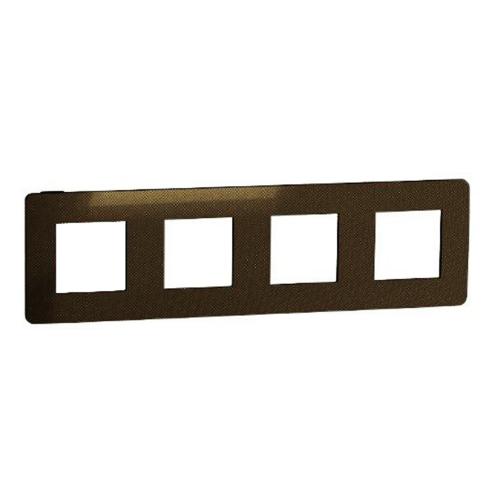 SCHNEIDER ELECTRIC - NU280852 cover frame - 4 gangs - 4 x 2 modules - bronze/ black coarse surface