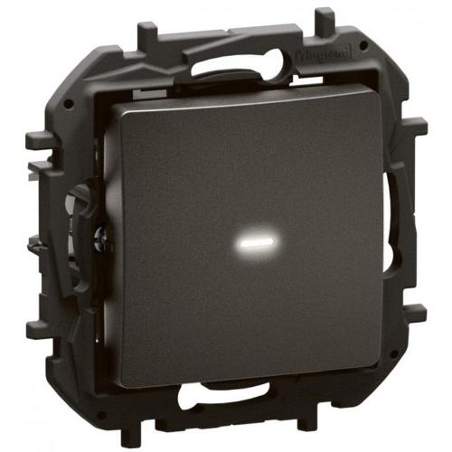 LEGRAND - Push-button dimmer R=5-150W LED=1-150VA, requires neutral, Black Niloe New NP2410BK