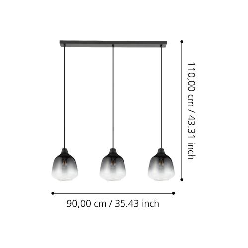 EGLO - пендел SEDBERGH 43822 E27, 3X40W