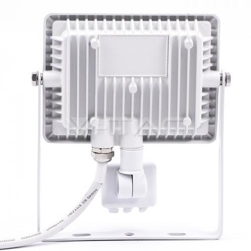 V-TAC - 20W LED Прожектор Сензор SAMSUNG Чип Бяло Тяло 6400K SKU: 450