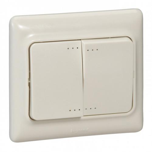 LEGRAND - 782132 Double one-way switch Kaptika- flush mounting - 10 AX - 250 V~ - ivory