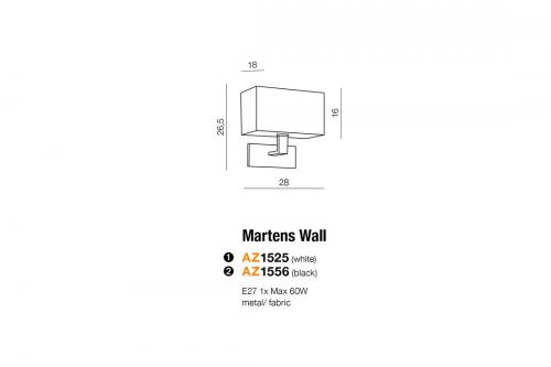 AZZARDO - MARTENS MB2251-B-E27 WH / AZ1525