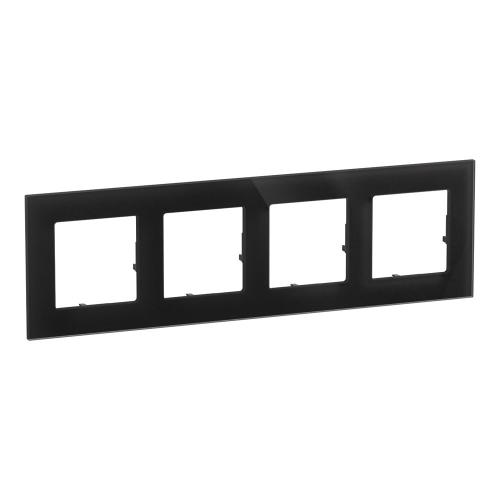 LEGRAND - 4-Gang Frame, Black Glass Colour – Legrand Valena Life Raw origin 756624