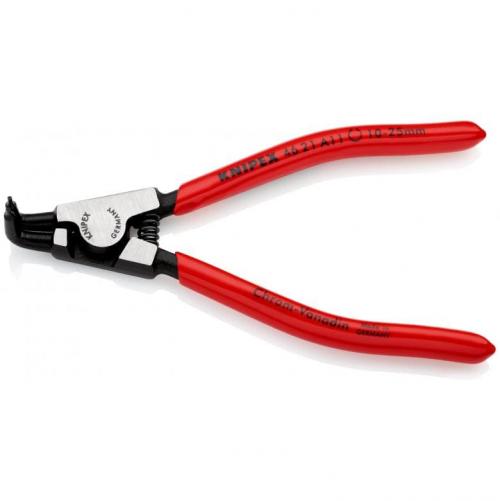KNIPEX - Зегер клещи 125мм, ъгъл 90° с пружина, червена ръкохватка, за валове 10-25мм - заострен край 1,3мм 4621A11