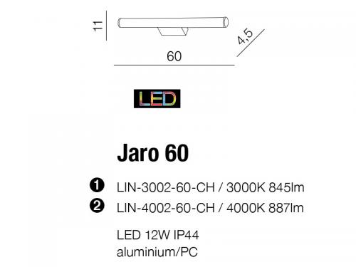 AZZARDO - LED Аплик влагозащетен IP44 Jaro 60 LIN-4002-60-CH /AZ2096