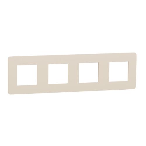 SCHNEIDER ELECTRIC - NU280844 cover frame - 4 gangs - 4 x 2 modules - beige/ ivory