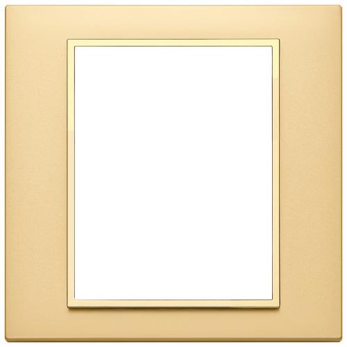 VIMAR - 21668.G10 - Plate 8(4+4)M aluminium satin gold