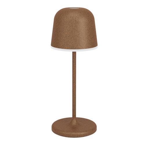 EGLO - LED градинска Настолна лампа MANNERA-S Ø:75mm 1.8W 170lm смяна на цветната температура, с тъчдимер и USB, кестенява - 901879