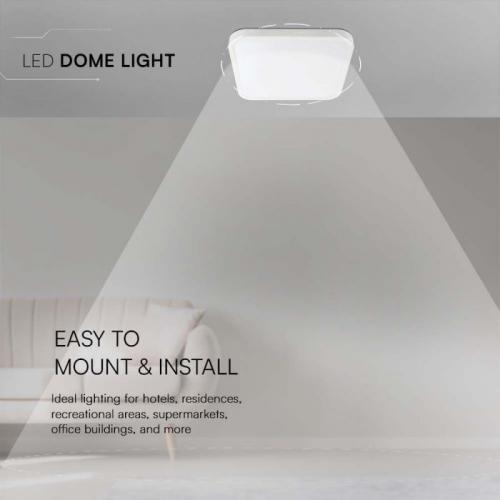 V-TAC - 18W LED Плафон Квадрат Бяла Рамка 4000К IP44 SKU: 76251 