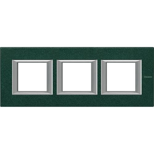 BTICINO - HA4802M3HVS rectangular cover plate 3х2modules - Green Sèvres - metal