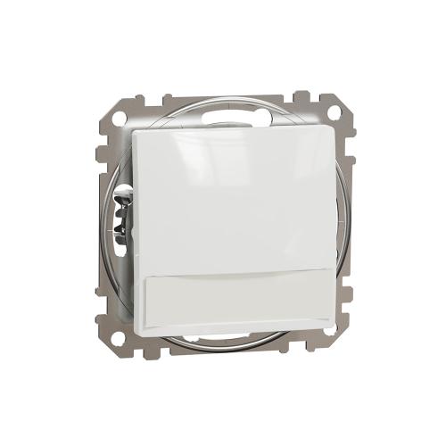 SCHNEIDER ELECTRIC - SDD111143L Sedna Design & Elements - 1pole push button blue indicator and label  - 10AX 12V without frame white