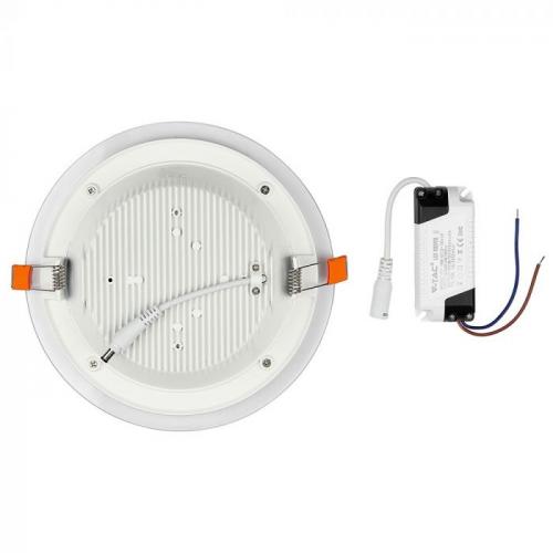 V-TAC - 18W LED Panel Downlight Glass - Round Warm White 3000K SKU: 4760