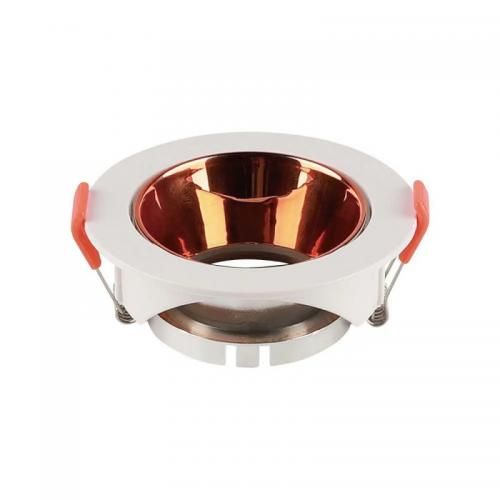 V-TAC - GU10 Fitting Round White Frame with Rose Gold Reflector SKU: 6649