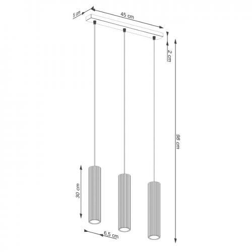 SOLLUX - Пендел черен KARBON 3L SL.1575 3xGU10 3x10W IP20