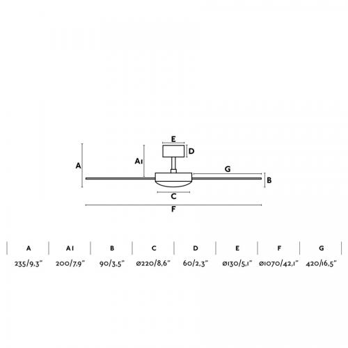 FARO - MINI MALLORCA White ceiling fan Ref.33603