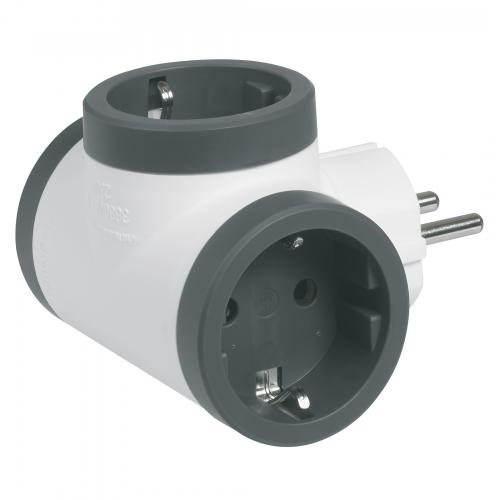 LEGRAND - 694520 Адаптер за контакт 3х Шуко Т-образен бял Legrand