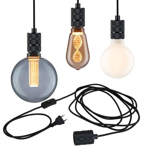 PAULMANN - Пендел  78436   Neordic Tilla  incl. plug⚡E27⚡1 х max. 20W✴Черен