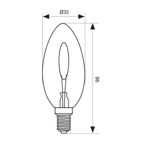 VIVALUX - LED крушка filament GLOW BG35 0.6W 20lm E14 1800K VIV005084