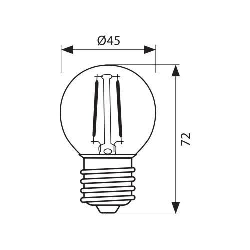 VIVALUX - LED ФИЛАМЕНТ ЛАМПА FLICK LED ∙ GF45 ∙ 4W ∙ 470LM ∙ E27 ∙ 3000K VIV003565