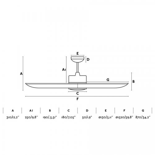 FARO - TONIC LED Brown ceiling fan with DC motor Ref.33552