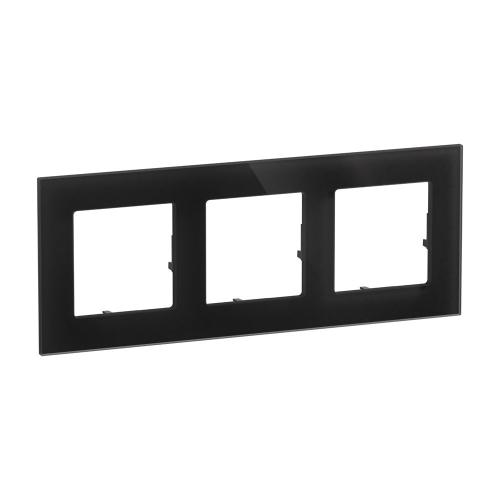 LEGRAND - 3-Gang Frame, Black Glass Colour – Legrand Valena Life Raw origin 756623
