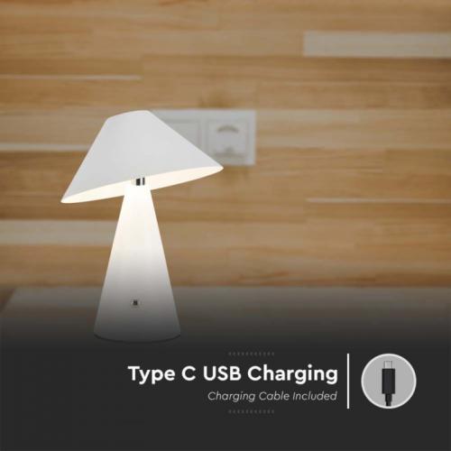 V-TAC - LED Настолна Лампа наклонена 1800mAh Батерия 180 x 240 3 в 1 бяло Тяло SKU: 7947